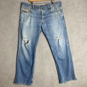 Diesel Jeans Mens 40 Blue Quratt Straight Leg Loose Italy Made Cotton Denim